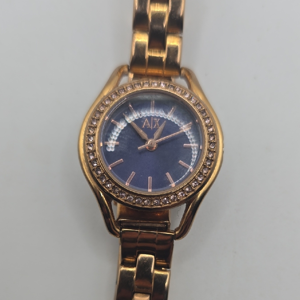 Armani Exchange Rose Gold and Navy Watch